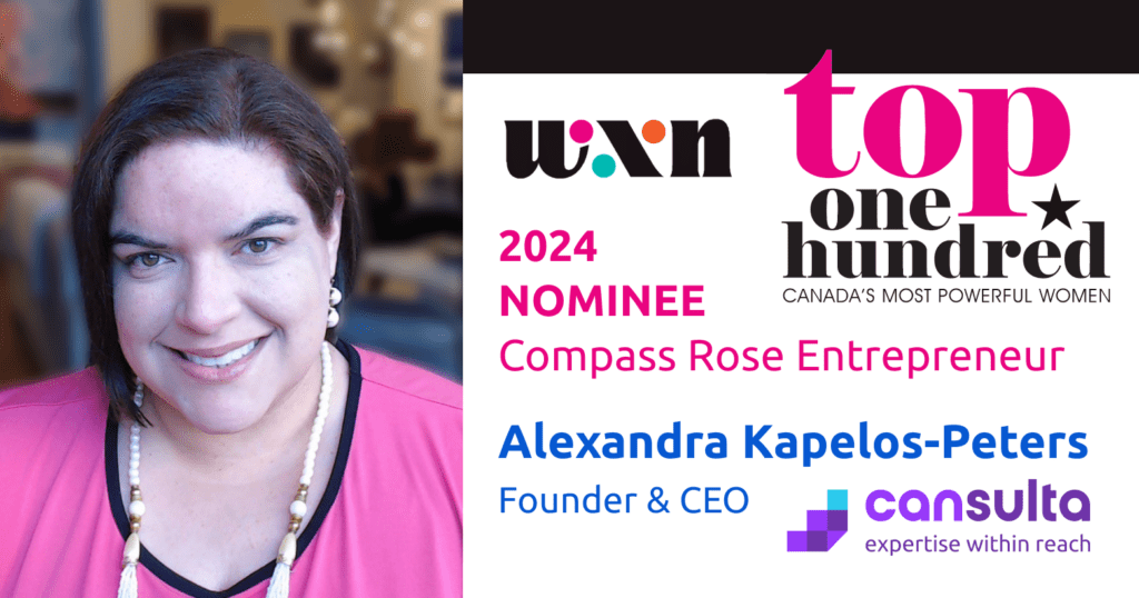Alexandra Kapelos-Peters nominated for Compass Rose Entrepreneur in WXN Top 100 Canada's Most Powerful Women 2024